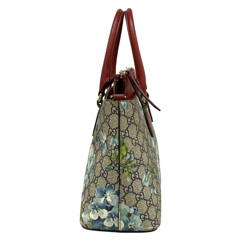 Gucci GG Blooms Handbag 409534 Beige Red Multi PVC Leather - Picture 2 of 15